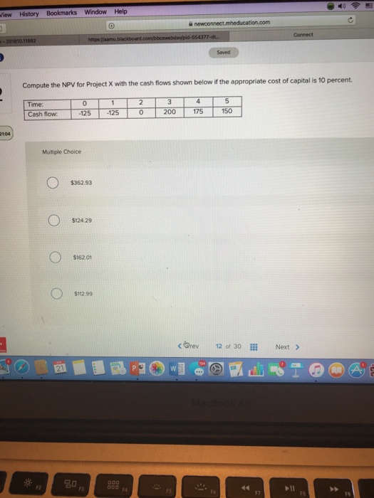 Compute the NPV .... 