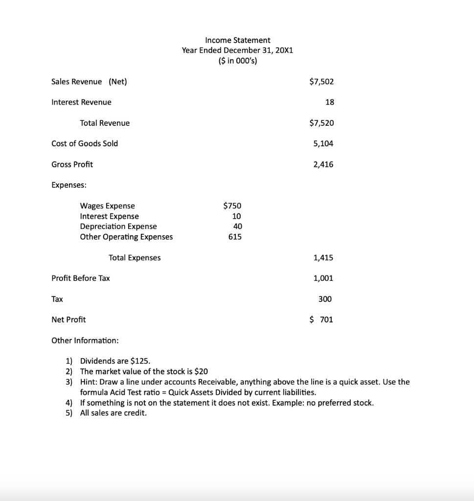  Do a vertical analysis on the income statement. (13 Points) Income
