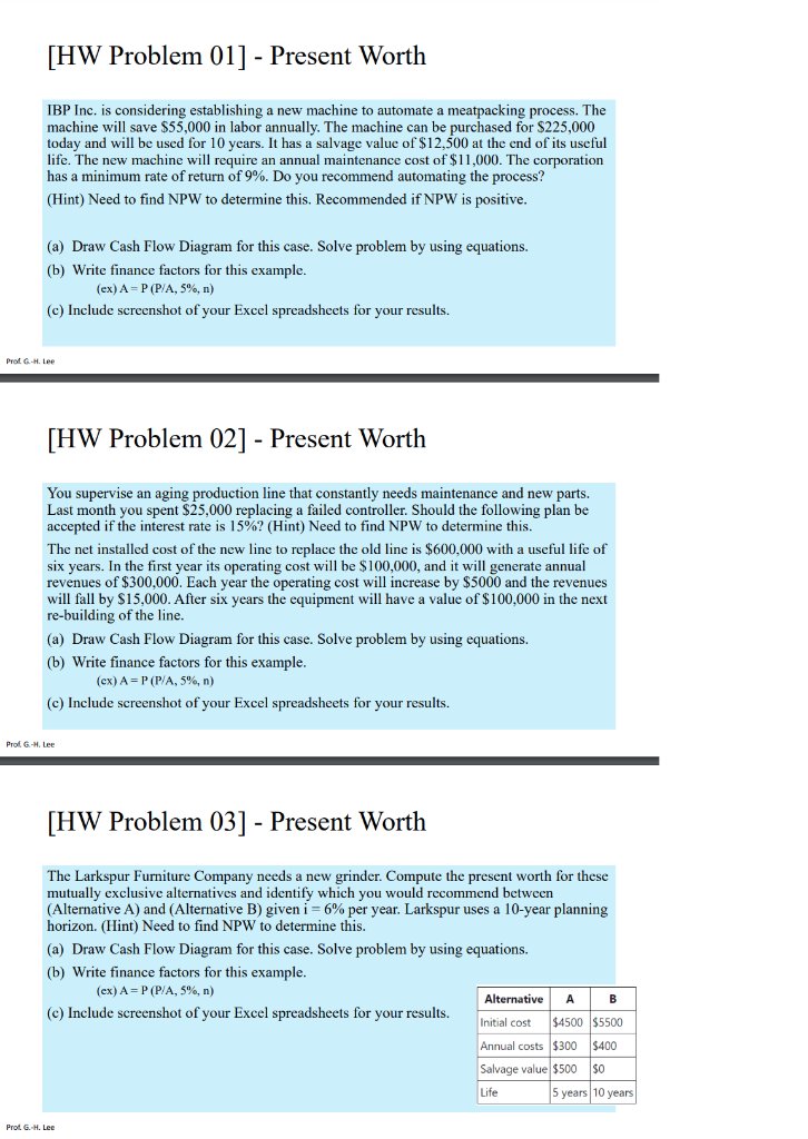Could you please solve via equations, and if possible show the Excel