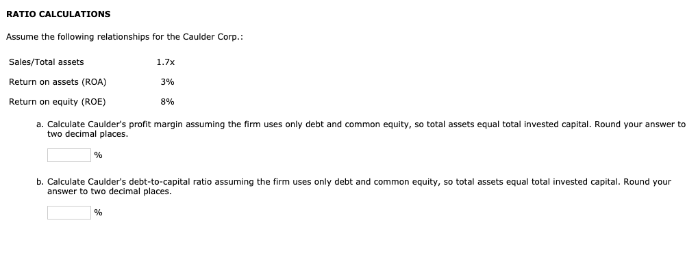 answer both questions. DEBT TO CAPITAL RATIO Kaye's Kitchenware has a market/book