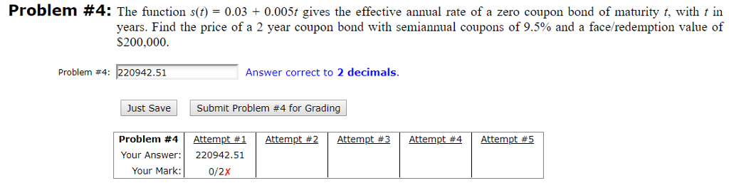  Problem #4: The function s() = 0.03 + 0.005t gives the