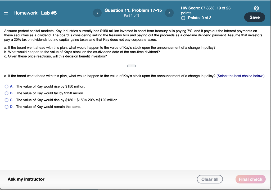 = Homework: Lab #5 Question 11, Problem 17-15 Part 1 of