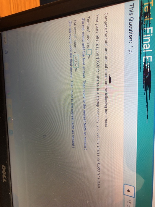  Fina This Question: 1 pt 15 0 Compute the total and