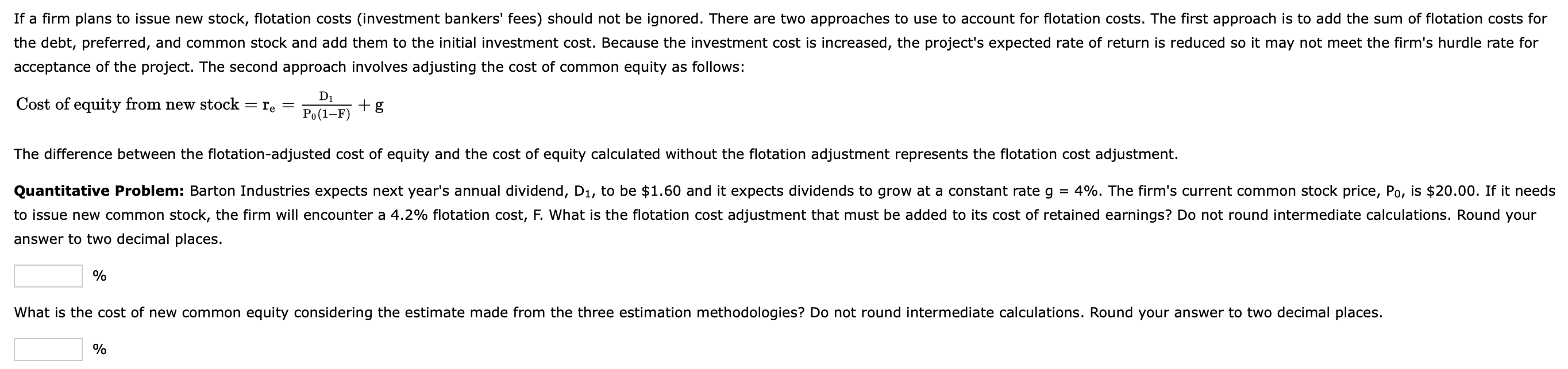  acceptance of the project. The second approach involves adjusting the cost