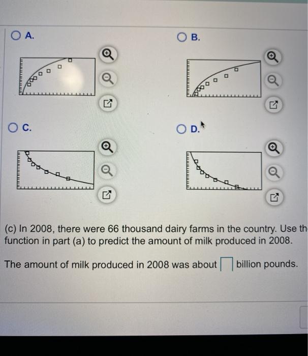 billions of pounds) in a country for various years. Complete parts (a)