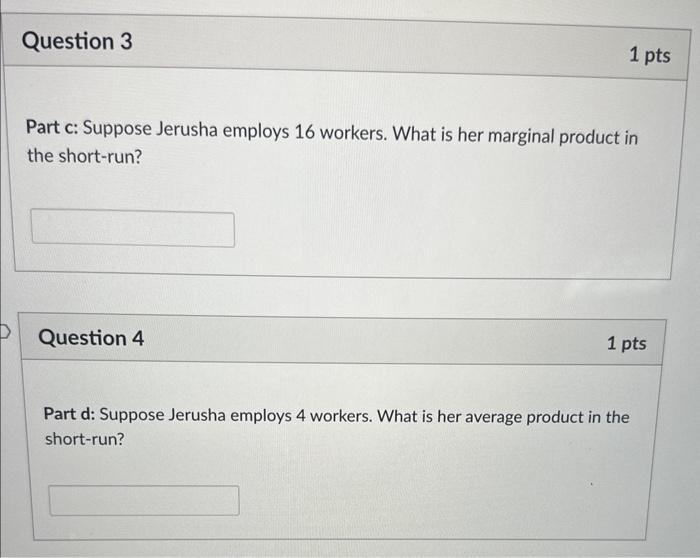 (L) and tools (capital, or K). Her production function for coffee tables