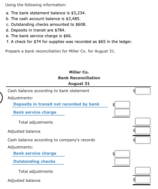  These are the options for the statement: Using the following information: