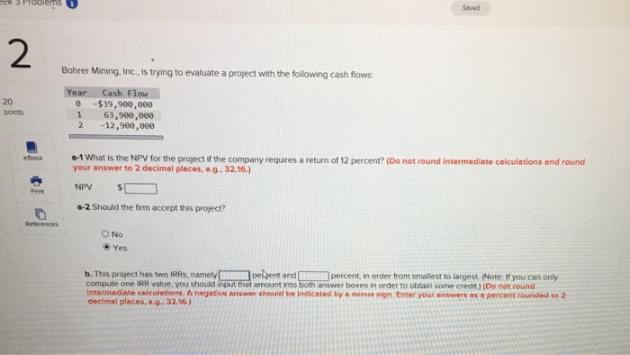  ek Problems Saved 2 Bohrer Mining, Inc., is trying to evaluate