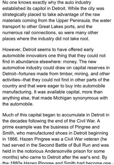 help please No one knows exactly why the auto industry established its