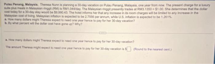  please answer a and b with all steps shown Pulau Penang,