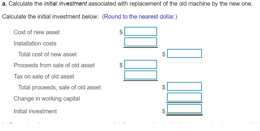 each year. Calculate the cash flows with the new machine and the