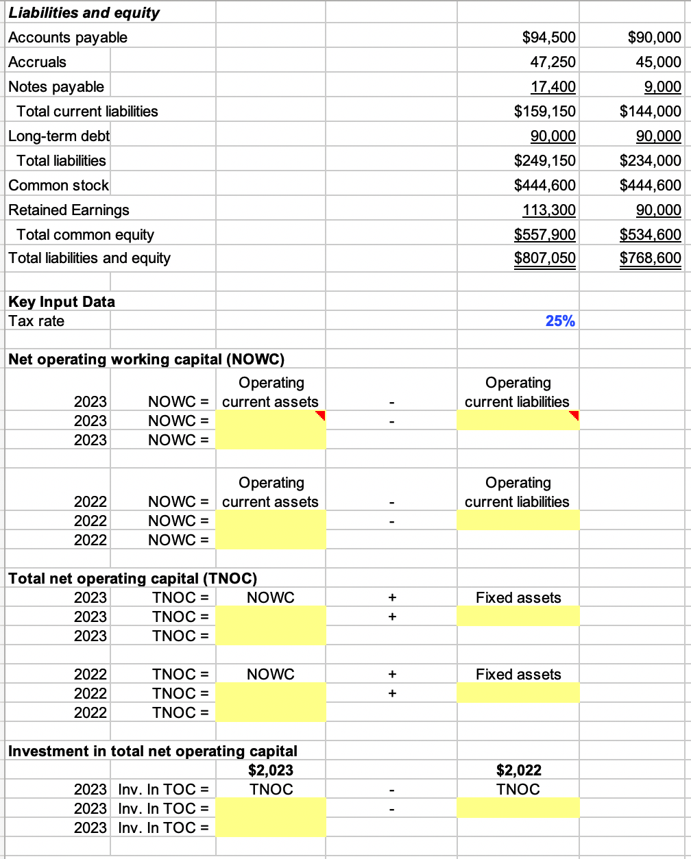 Please prrovide a step by step process for the highlighted yellow cells.