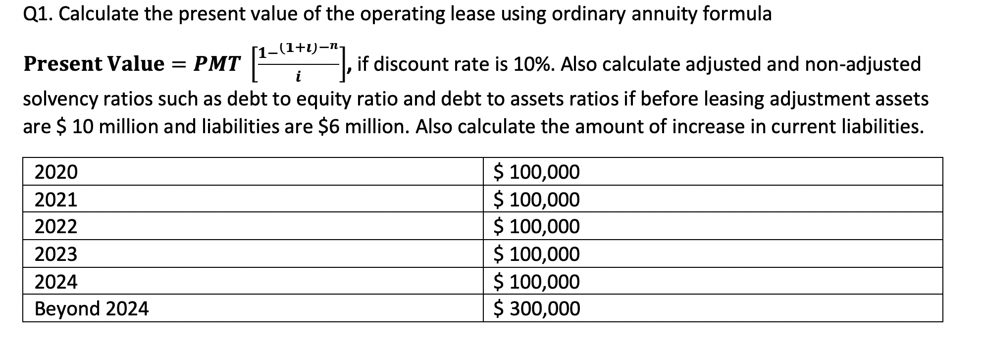  Show your work not on excel ! I don't have a