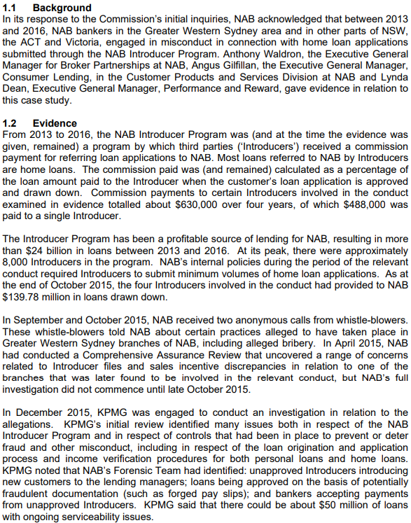  1.1 Background In its response to the Commission's initial inquiries, NAB