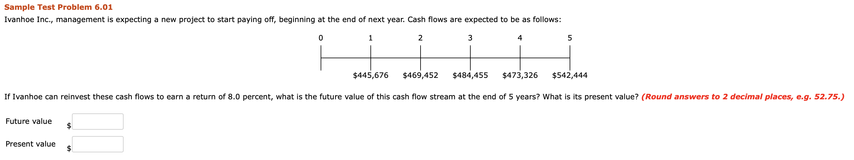 Sample Test Problem 6.01 Ivanhoe Inc., management is expecting a new