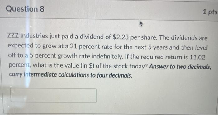operations. If the discount rate is 7.55 percent, what is the current