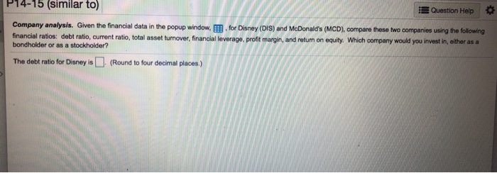 of 1 pt 8 of 11 (0 complete) P14-12 (similar to) HW