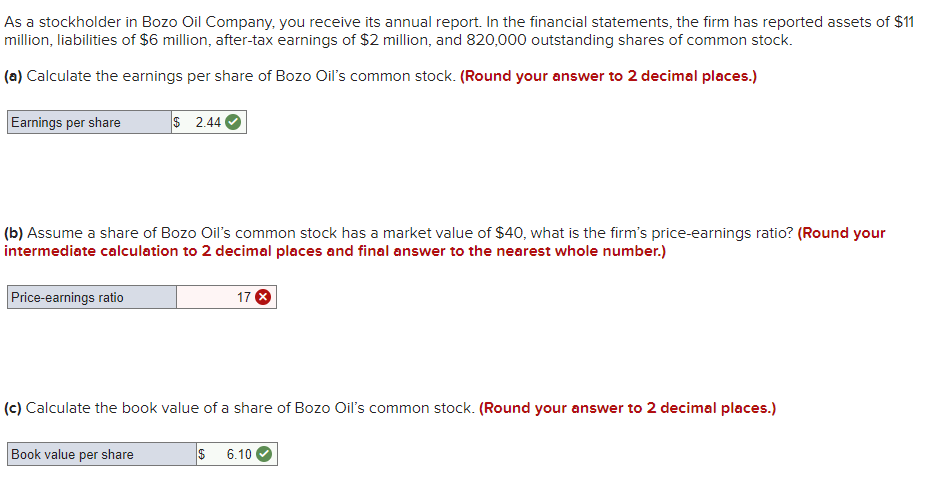 I need help solving this, please. As a stockholder in Bozo Oil