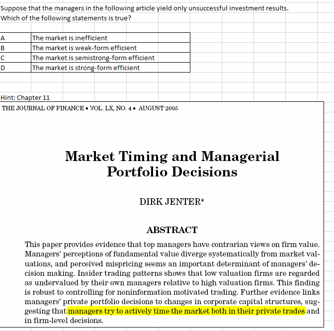 Please Help Suppose that the managers in the following article yield