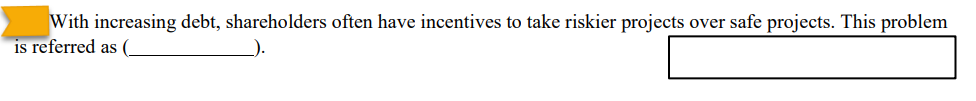 financed by debt, which project will be chosen by stockholders? If the
