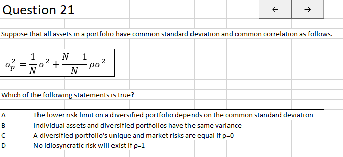  Please Help Question 21 { Suppose that all assets in a