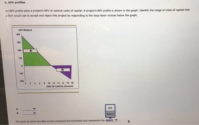  a & b accept / reject irr / wacc please explain