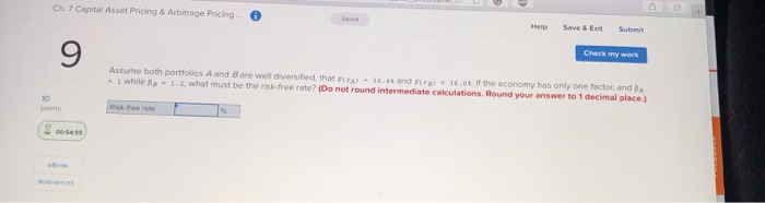  Ch 7 Capital Asset Pricing & Arbitrage Pricing Help Save &