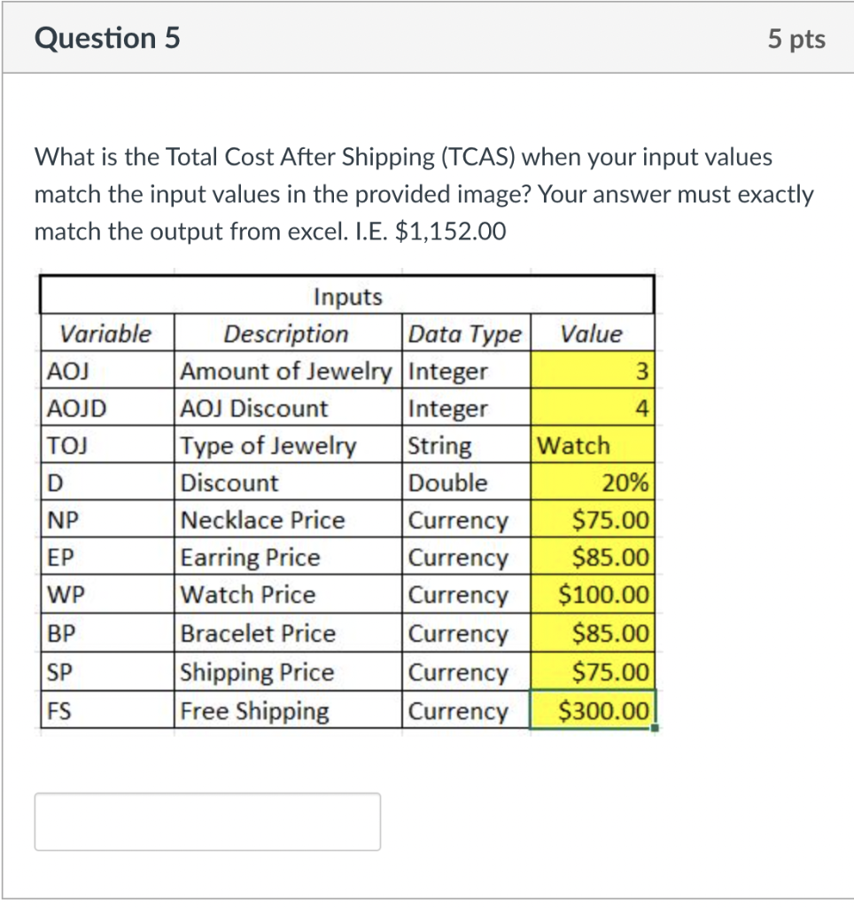 COMPUTER BASED INFO HOMEWORK #5 What is the Total Cost After Shipping
