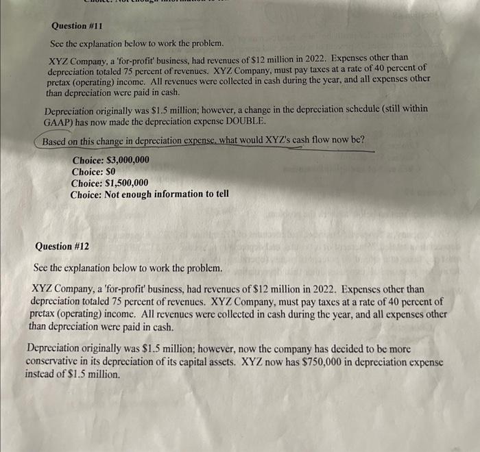  Question \#11 See the explanation below to work the problem. XYZ