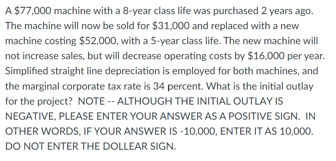 Can someone please explain how to get this one? A $77,000 machine