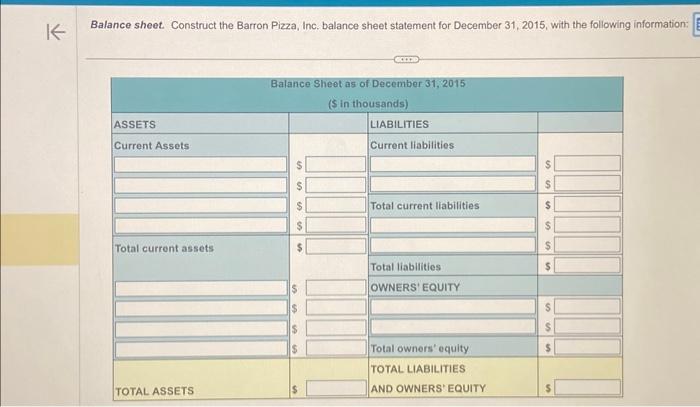 statement for December 31,2015 , with the following information