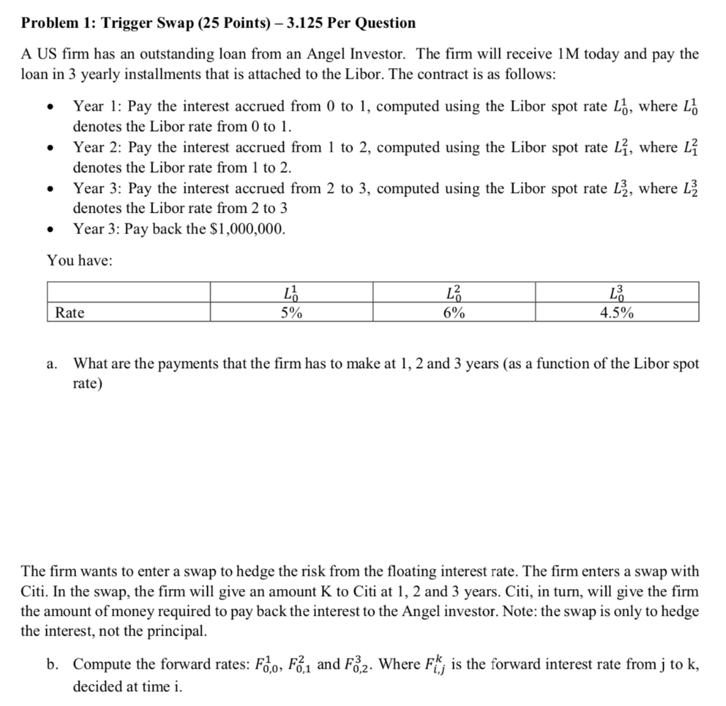  Problem 1: Trigger Swap (25 Points) 3.125 Per Question A US