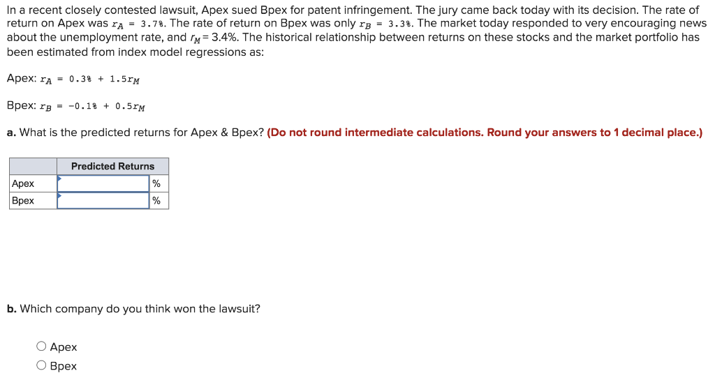 In a recent closely contested lawsuit, Apex sued Bpex for patent