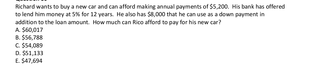 Can you please show me how to solve this problem in excel?