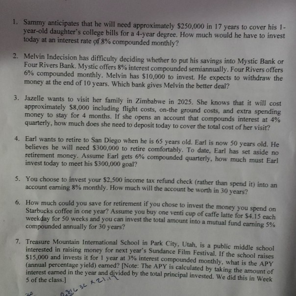 compounding monthly on today need help with number 1 and 2 1.