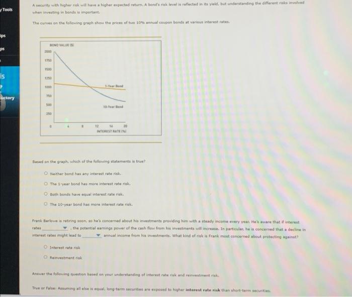 8 Tools A security with higher rak will have a higher expected