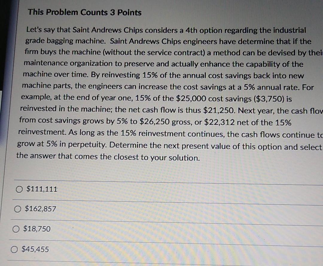 NEED ANSWER ASAP THANK YOU! This Problem Counts 3 Points Let's say
