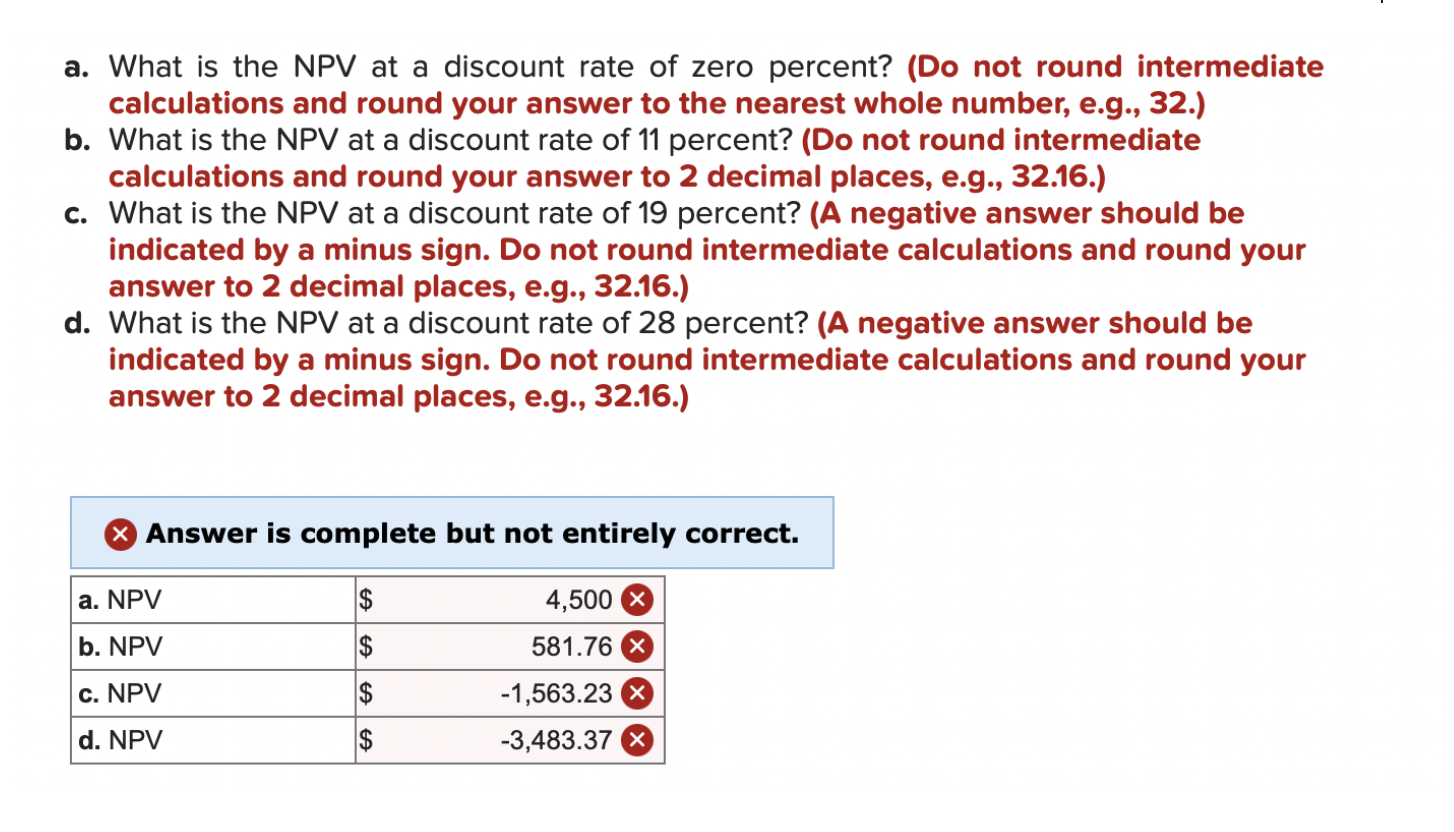 them were correct A project has the following cash flows: a. What