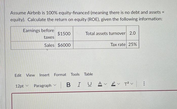 5.6 percent, a return on assets of 13.5 percent, and an equity