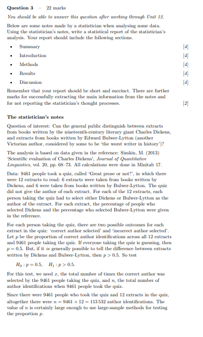 Question 3 22 marks You should be able to answer this