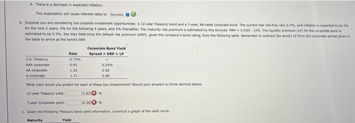 part b, calculate yields and then construct a new yield curve graph
