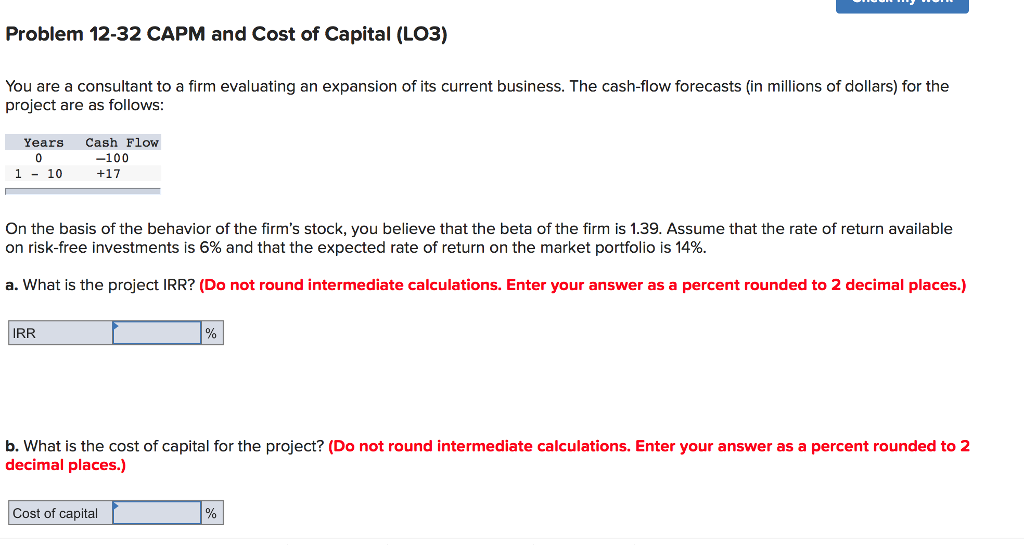 beta of 0.5, and investors expect it to return 10%. Stock B