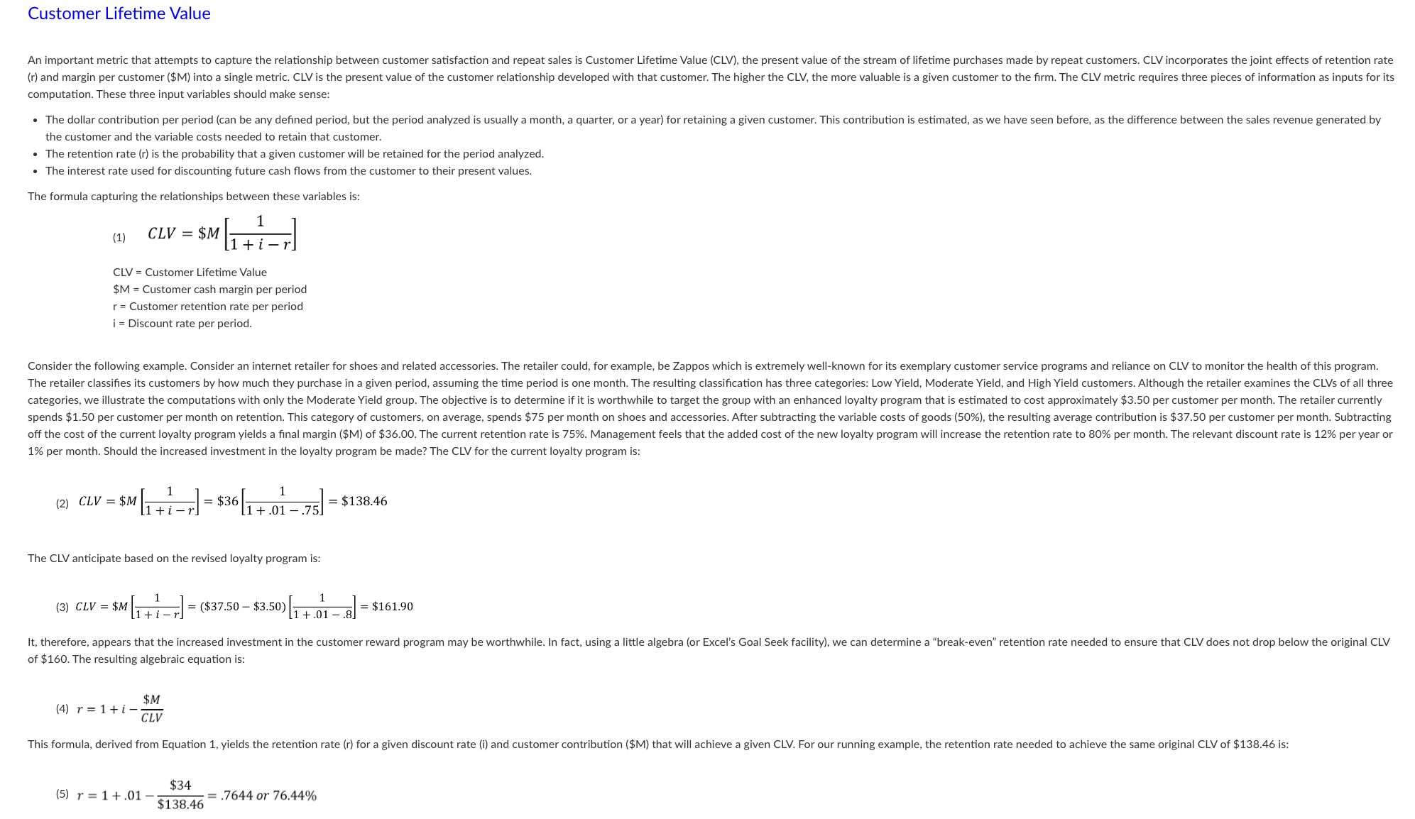  computation. These three input variables should make sense: the customer and