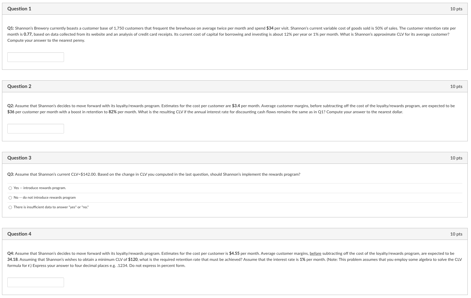 (r) is the probability that a given customer will be retained for