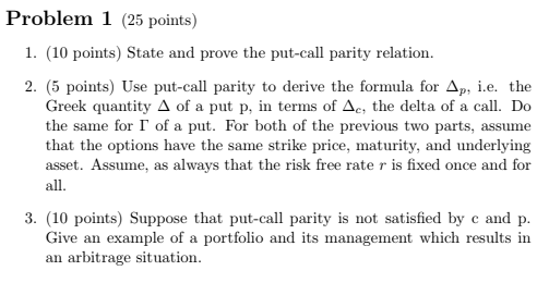  Problem 1 (25 points) 1. (10 points) State and prove the