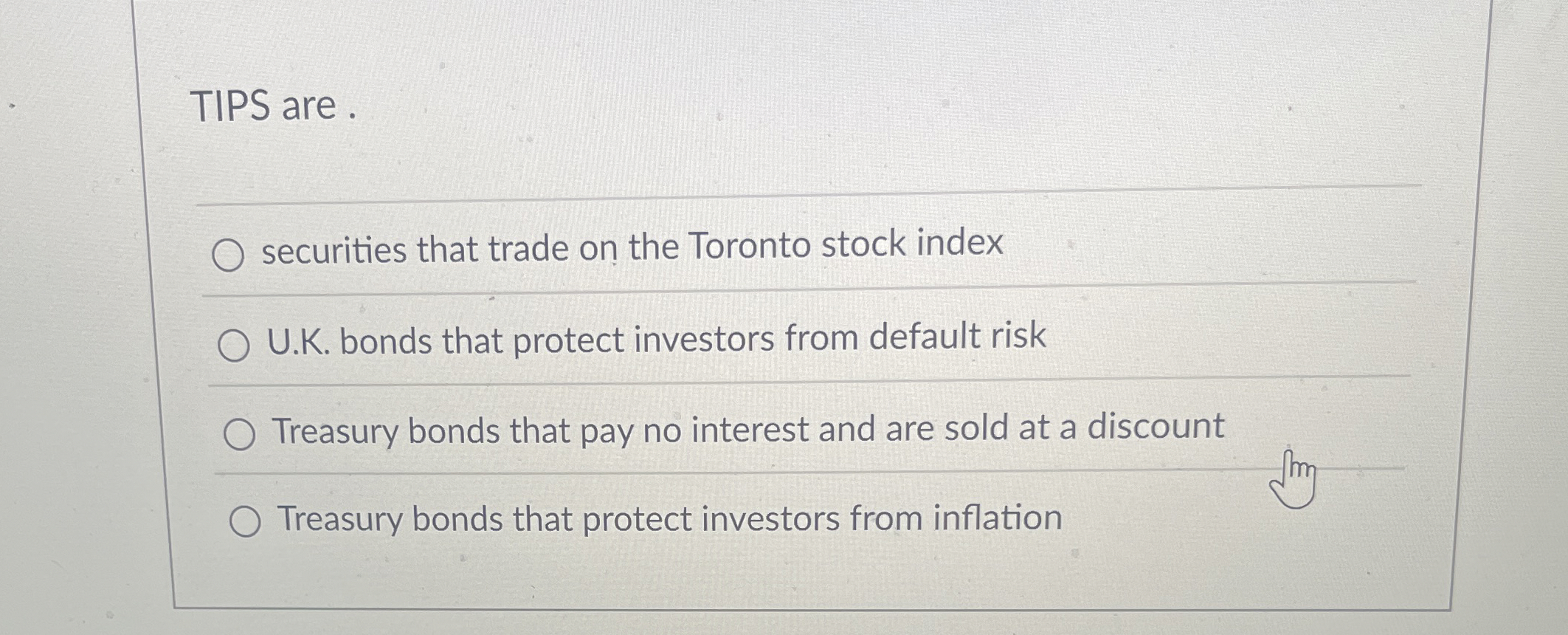  TIPS are .q, securities that trade on the Toronto stock index