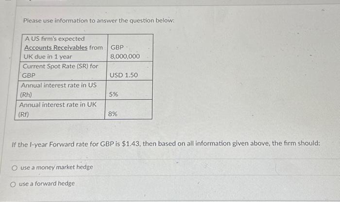 payables, today it should invest: USD 7,843,137 CHF 9,803,922 USD 8,000,000 CHF