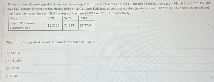 closing prices of July GBP Futures Contract over the 3-day period in