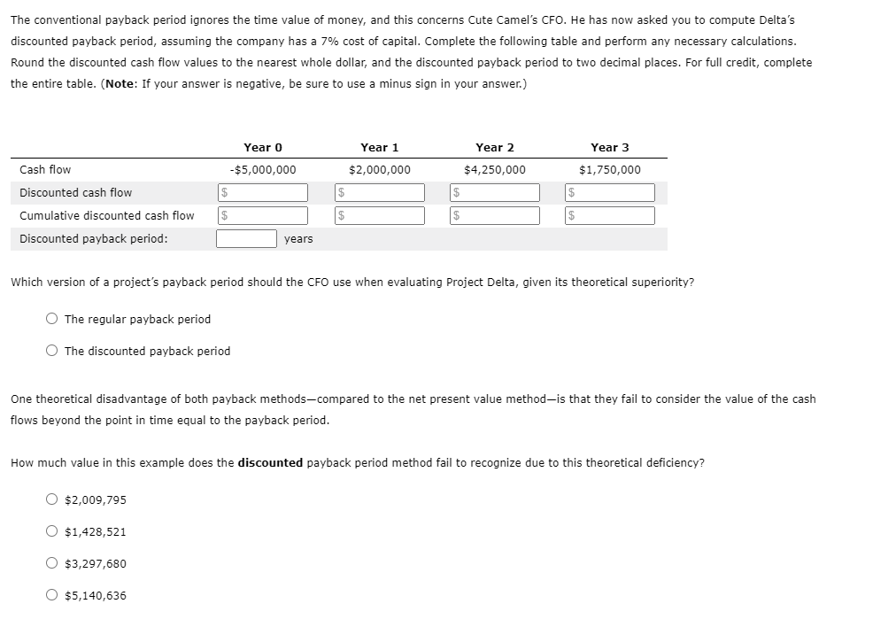 payback period that helps in their capital budgeting decisions. Consider the case