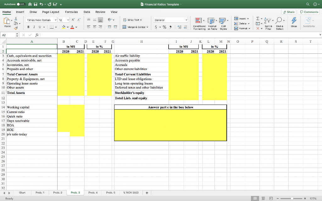 a. Fill the income statement fin million $ ). Expenses without their